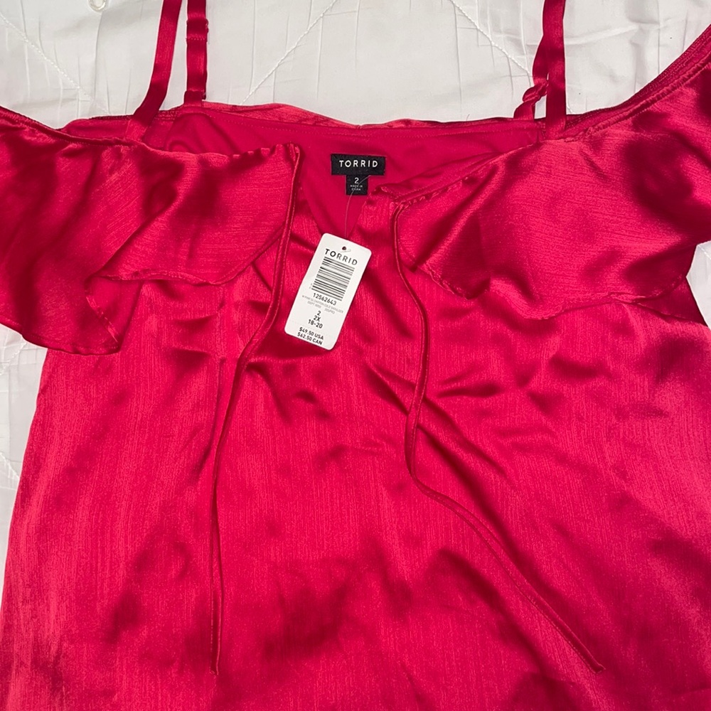 Torrid Red Cold Shoulder top